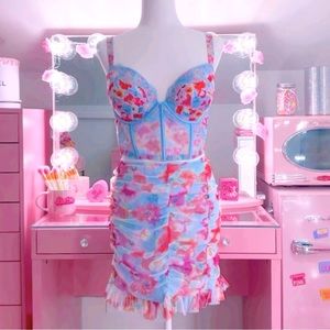 Victoria's Secret Blue and Pink Floral Bra